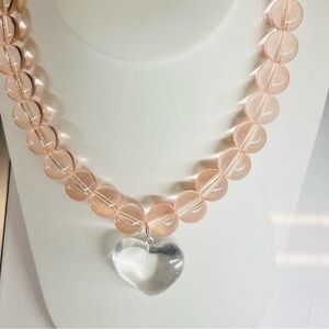 NWT ⚜️💖⚜️ Piper K Gorgeous Beaded Glass Necklace with Heart Pendant